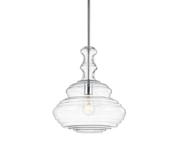Bettina 13.37" Glass/Metal LED Pendant - JONATHAN Y